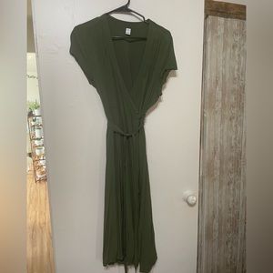 Old Navy Green Midi Wrap Dress L
